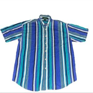 Vintage Gallop Button Down Shirt Adult XLarge Multicolor Striped Collared Shirt